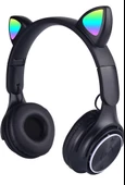 M6 Pro Cat RGB Led Işıklı Kedi Kulağı Band Tasarımlı Ayarlanabilir ve Katlanabilir Kulak Üstü Bluetooth Kulaklık - 5