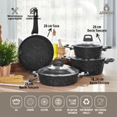 Amboss 93 Parça Granit ve Paslanmaz Çelik Tencere Çeyiz Seti thumbnail 3