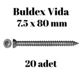Buldex Beton Vidası 7.5x80 mm 20 Adet | Torx T30 Uyumlu Dübelsiz Vida thumbnail 2