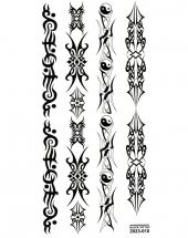 Tattoo Geçici Dövme Vücut Dövmesi 9x19 cm (siyah010) - Yang ve Desenler - 1