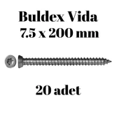 Buldex Beton Vidası 7.5x200 mm 20 Adet | Torx T30 Uyumlu Dübelsiz Vida thumbnail 2