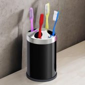 Set Üstü Diş Fırçalık Banyo Metal Diş Fırçası Kabı Kutusu Siyah - 8