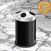 Set Üstü Diş Fırçalık Banyo Metal Diş Fırçası Kabı Kutusu Siyah - 1