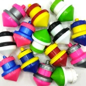 Topaç Plastik Basmalı Kendinden Dönen Topaç - Plastik Topaç 4 Adet - 2