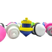 Topaç Plastik Basmalı Kendinden Dönen Topaç - Plastik Topaç 4 Adet - 5