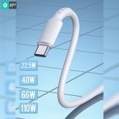 DVIP L14 6A 110W Fast Charging UsbA to Type-C Data ve Hızlı Şarj Kablosu 1M Beyaz - 3