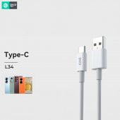 DVIP L34 6A 120W Fast Charging UsbA to Type-C Data ve Hızlı Şarj Kablosu 1M Beyaz - 3