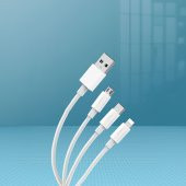 DVIP L37 3in1 Lightning, Type-C, Micro Çıkışlı Hızlı Data ve Şarj Kablosu thumbnail 1