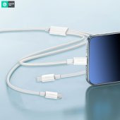DVIP L37 3in1 Lightning, Type-C, Micro Çıkışlı Hızlı Data ve Şarj Kablosu thumbnail 2