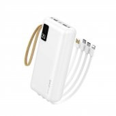 DVIP İP12 20000mAh 2xUsbA + Type-C + Micro + Lightning Çıkışlı Led Göstergeli Powerbank Beyaz - 1