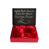 Erkek Siyah Deri Kemer Cüzdan Kartlık Tesbih 3 Adet Bileklik - 2