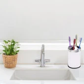 Set Üstü Diş Fırçalık Banyo Metal Diş Fırçası Kabı Kutusu Beyaz - 4