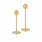 The Mia BRS0144 Brass Pirinç Kare Şamdan 2 Li Set 21*17 Cm - 2
