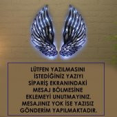 Veraart Kişiselleştirilebilir Epoksili Siyah Beyaz Melek Kanadı  Figürlü Duvar Dekorlu Gece Lambası 60x82 cm - 3