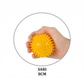 EL EGZERSİZ MASAJ VE DUYU TOPU , YUMUŞAK DİKENLİ TOP SARI RENK  8 CM - 4