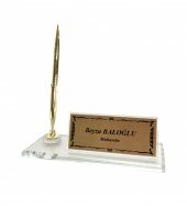 Kristal Altın Tek Kalemli Masa İsimliği HK2673 thumbnail 2