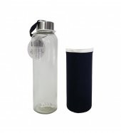 Siyah Kılıflı Cam Matara 500 ml HK2670 - 2