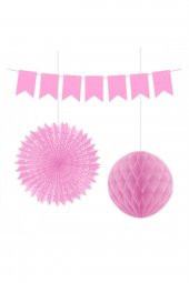 Üçlü Dekorasyon Seti Pembe - 1
