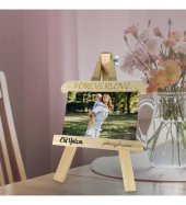 İsim Kazımalı ve Fotoğraf Hediyeli Ahşap Şovalye Tuval Çerçeve HK2698 - 1