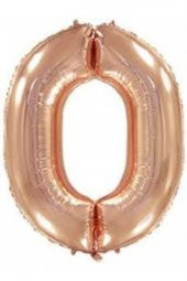 Rakam Balon Folyo 0 Rose Gold - 1