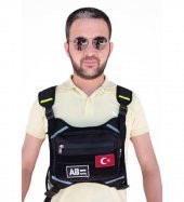 Motorcu Göğüs Çantası Reflektörlü Su Geçirmez Kan Grubu AB- - 1