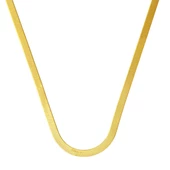 3,5mm Enli Altın Ezme Zincir 14 Ayar 50 cm. thumbnail 1