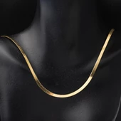 3,5mm Enli Altın Ezme Zincir 14 Ayar 50 cm. thumbnail 2