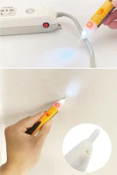 Elektrik Kaçak Tespit Cihazı - Temassız Işıklı Kablo Voltaj Test Cihazı - Temazsız Faz Kontrol Kalemi - 2