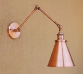 DYLİGHT Retro Metal Dekoratif Bakır Akrobatik Mafsallı Rustik Duvar Aplik - 1