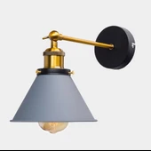Dylight Retro Metal Gri Dekoratif Mafsallı Rustik Duvar Aplik - 1