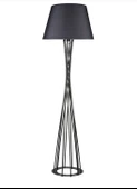 Retro Metal Dekoratif Siyah Köşe Lambası Lambader Başlık çap:45 cm - 1