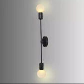 Dylight Retro Metal 2 Li Siyah Dekoratif Rustik Duvar Aplik thumbnail 2