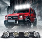 Space Offroad Sis Lambası 12x4 Led Yuvarlak Siyah /LASS243 - 6