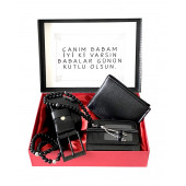 Sevgiliye Babaya Arkadaşa Hediye Set Deri Cüzdan Kemer Kartlık Tesbih - 1