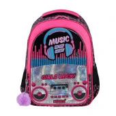 Muggle Okul Çantası Music Siyah İlkokul Sırt Çantası - 1