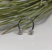 Cerrahi Çelik Zirkon Taşlı, Kulak, Dudak Burun Septum Tragus Kıkırdak Piercing-42000032isil - 2