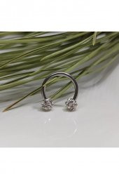 Cerrahi Çelik Zirkon Taşlı, Kulak, Dudak Burun Septum Tragus Kıkırdak Piercing-42000032isil - 4