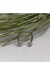 Cerrahi Çelik Zirkon Taşlı, Kulak, Dudak Burun Septum Tragus Kıkırdak Piercing-42000032isil - 6