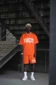 Brooklyn Baskılı Pamuklu Oversize Şortlu Penye Takım - 1