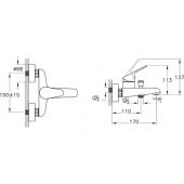 Artema VitrA Serenity A42913 Banyo Bataryası, Krom - 5