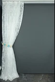 KILINÇ MODELİ BEYAZ RENK TEK KANAT Hazır Dikilmiş Pileli Fon Perde 300*260 Cm thumbnail 5