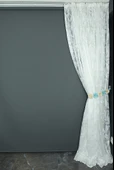 KILINÇ MODELİ BEYAZ RENK TEK KANAT Hazır Dikilmiş Pileli Fon Perde 300*260 Cm thumbnail 6