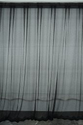 DAR ETEK SİYAH  RENK TEK KANAT Hazır dikilmiş Pileli Fon Perde 300*260 cm - 1