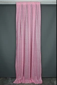 ÇİZGİLİ MODEL PEMBE RENK TEK KANAT Hazır dikilmiş Pileli Fon Perde 75*260 cm thumbnail 2