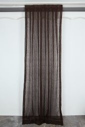 ÇİZGİLİ MODEL ACI KAHVE RENK TEK KANAT Pileli Fon Perde 75*260 cm - 1