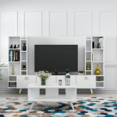 MOBİLYA GEZEGENİ GALİPOL ORTA SEHPA 80 CM PARLAK BEYAZ thumbnail 1