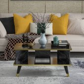 MOBİLYA GEZEGENİ Galipol Orta Sehpa 80 Cm  - Bendır Mermer - Altın thumbnail 1