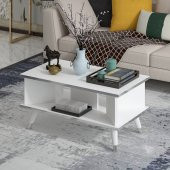 MOBİLYA GEZEGENİ Galipol Orta Sehpa 80 Cm Beyaz - Gümüş Renk thumbnail 2