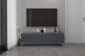 MOBİLYA GEZEGENİ ARES 135 CM TV ÜNİTESİ ANTRASİT-ALTIN - 1