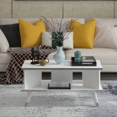 MOBİLYA GEZEGENİ Galipol Orta Sehpa 80 Cm Beyaz - Gümüş Renk thumbnail 3